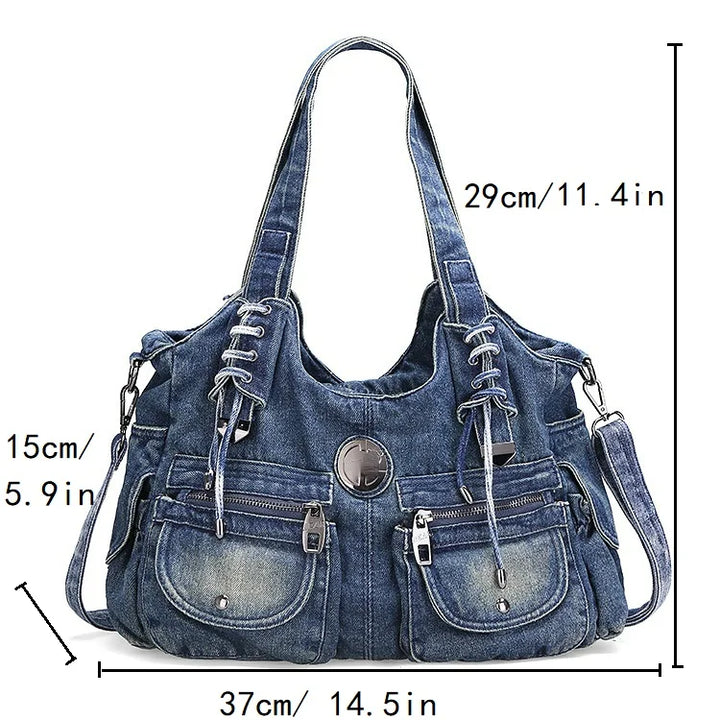 Sapphire Stitch Shoulder Bag